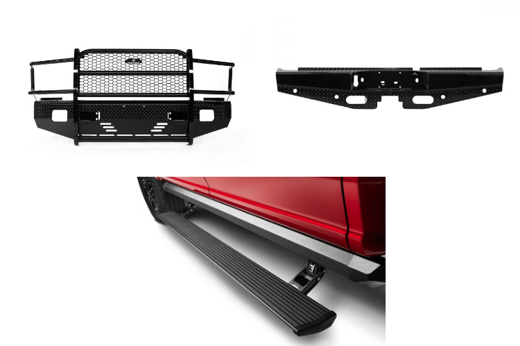 Rugged 2018 Dodge Ram 2500 featuring Ranch Hand steel bumpers and AMP Research power steps for full protection