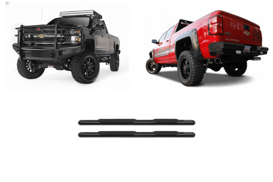 2007 Chevy Silverado 2500 Complete Protection Kit featuring rugged Fab Fours bumpers and stylish Westin Automotive steps