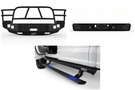 2007 Chevy Silverado 2500HD Complete Protection Kit with Hammerhead bumpers and AMP Research steps for a powerful upgrade
