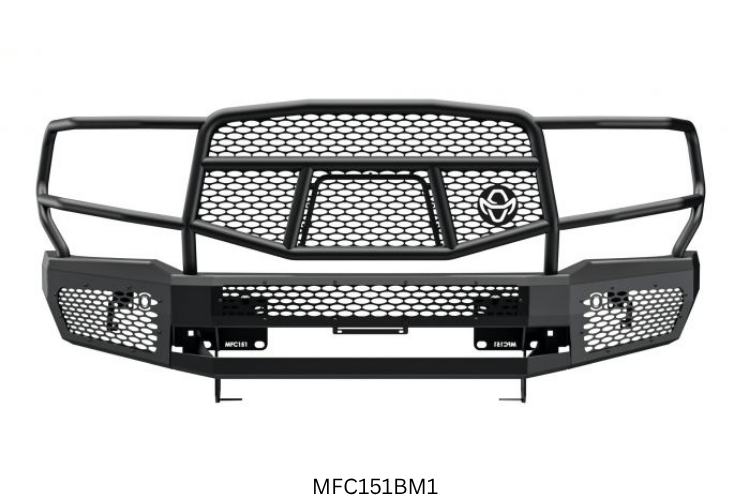 2019 Chevy Silverado 2500HD Complete Protection Kit with tough Ranch Hand bumpers and sleek AMP Research power steps