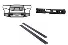 2023 Silverado 2500HD Complete Protection Kit designed for durability with Ranch Hand bumpers and AMP Research power steps