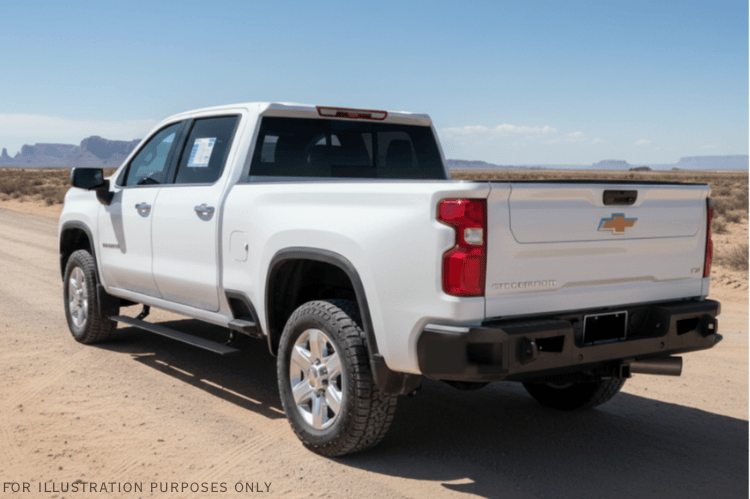2023 Silverado 2500HD Complete Protection Kit designed for durability with Ranch Hand bumpers and AMP Research power steps