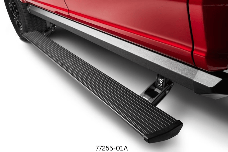 Upgraded 2023 GMC Sierra 2500HD featuring tough Fab Fours bumpers and sleek AMP Research steps