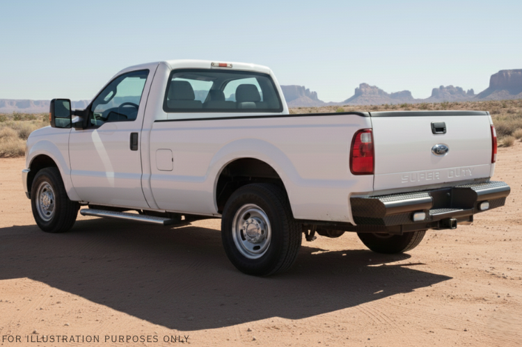 2016 F250 Super Duty outfitted with Fab Fours bumpers and Aries steps, giving the truck a tough, battle-ready look