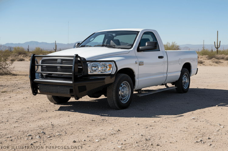 2009 Dodge Ram 2500 truck equipped with Fab Fours bumpers and AMP Research steps — designed for performance and durability