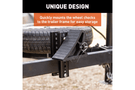CURT Heavy Duty Wheel Chock with Mounting Bracket 22803 prevents tire movement on RVs and trailers