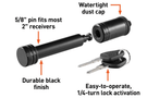 Hitch receiver lock 23518 by Curt – 5/8" heavy-duty pin for trailer hitch security