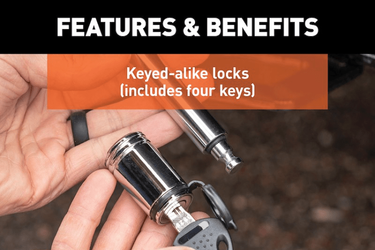Curt Receiver Lock 23526, a durable trailer hitch lock and hitch receiver lock designed to secure your trailer and prevent theft during towing.