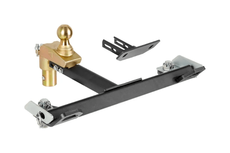 CURT OEM Puck System Gooseneck Ball 60663 with 4-inch offset for 2013-2016 Ford F250 and F350 Super Duty, designed for secure and reliable heavy-duty towing