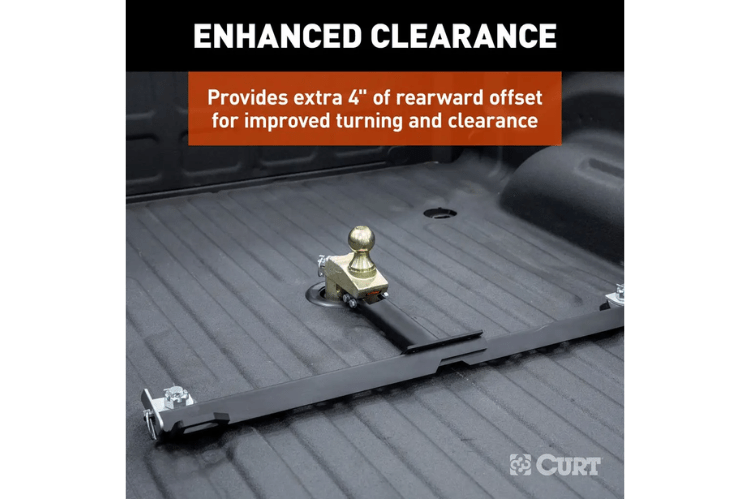 Reliable CURT Puck System Gooseneck Ball 60663 with 4-inch offset, designed for 2013-2024 Ram 2500/3500 HD to handle demanding towing needs with confidence