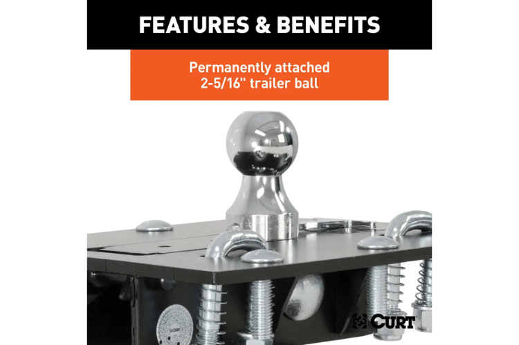 CURT folding ball gooseneck hitch 61052 for 2011-2019 Chevy Silverado 2500 and 3500 HD trucks, a durable over-bed towing solution