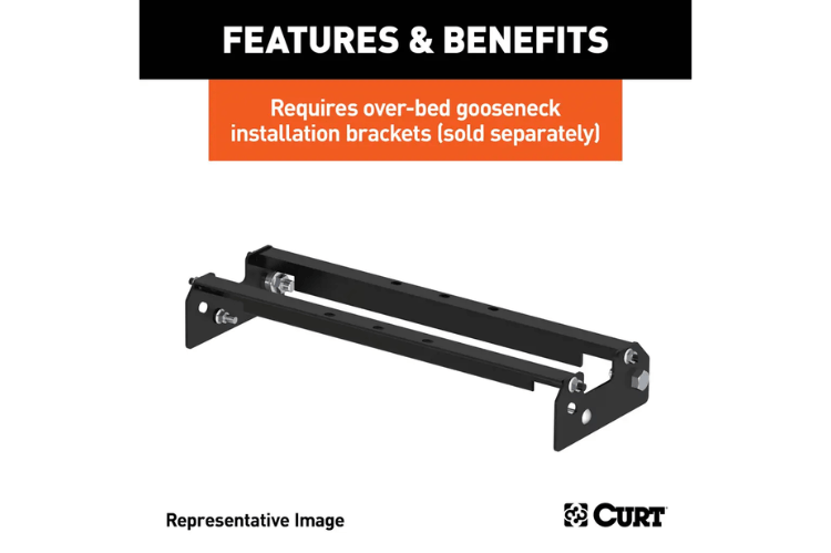 CURT folding ball gooseneck hitch 61052 for 2011-2019 Chevy Silverado 2500 and 3500 HD trucks, a durable over-bed towing solution