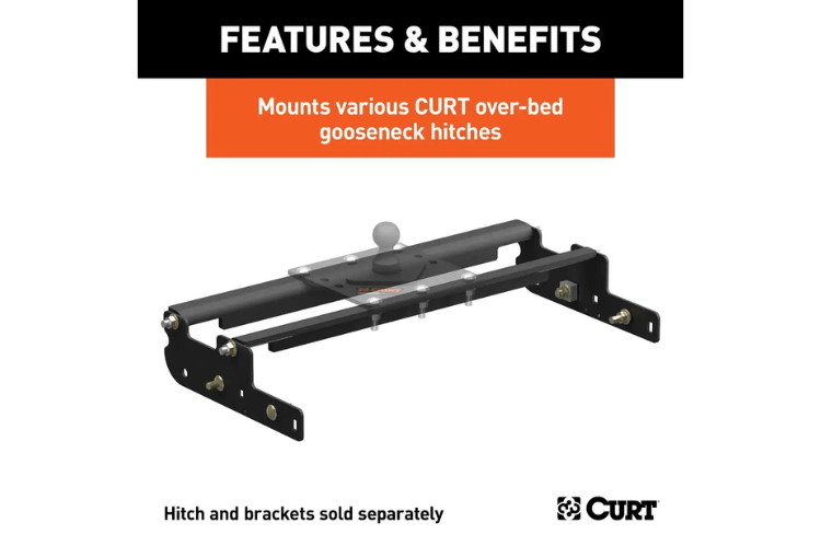 CURT 61332 Over-Bed Gooseneck Installation Bracket for 2005–2015 Ford F350 Super Duty, heavy-duty towing mount for secure and reliable hauling