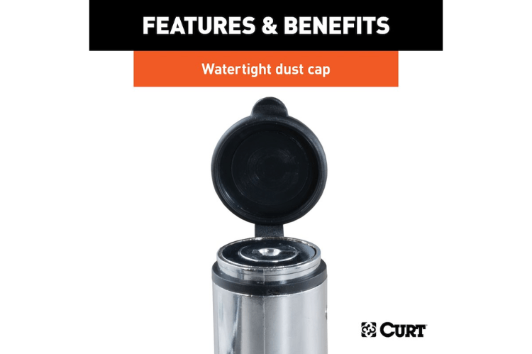 Curt Receiver Lock 23527 with 5/8-inch pin and 2-1/2-inch span, a durable trailer hitch lock and hitch receiver lock for secure towing and theft prevention.