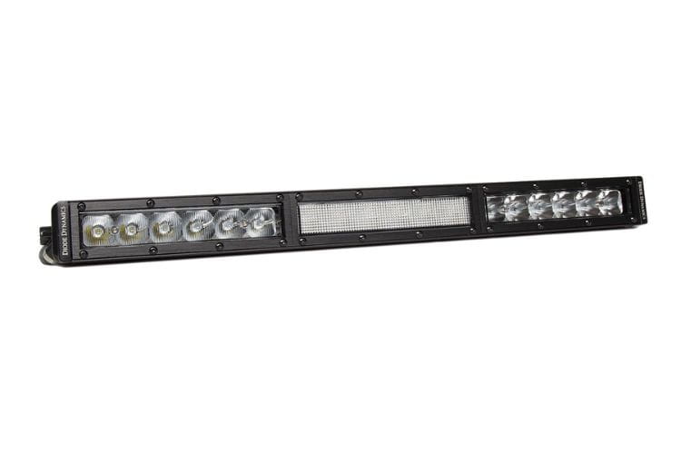 Diode Dynamics Stage Series light bar DD5030 creates a creative, bright combo path for this sleek 18-inch truck assembly