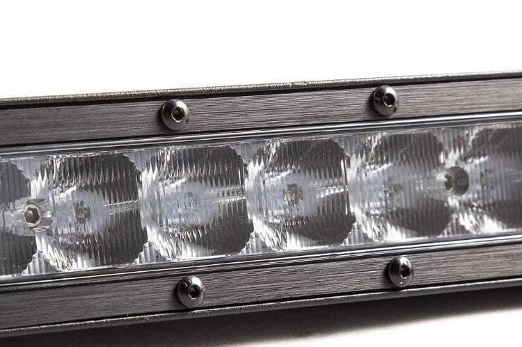 Diode Dynamics Stage Series light bar DD5030 creates a creative, bright combo path for this sleek 18-inch truck assembly