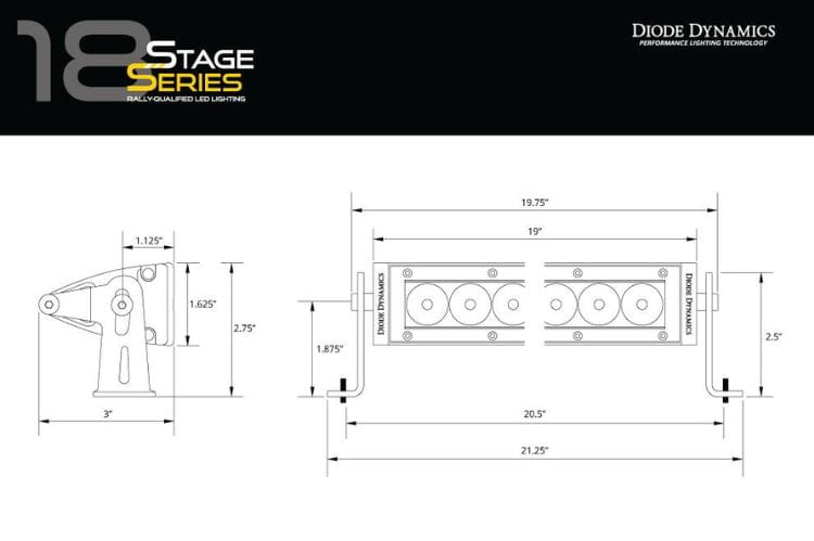 Diode Dynamics Stage Series light bar DD5030 creates a creative, bright combo path for this sleek 18-inch truck assembly
