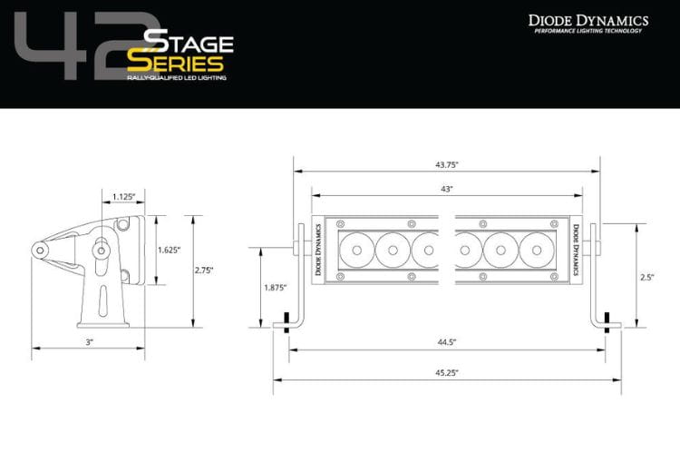 Amber light bar DD5056 by Diode Dynamics provides a creative, warm glow for this 42-inch professional off-road truck mount 