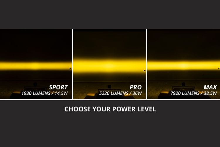Flood pod light DD6925P by Diode Dynamics displays a creative look at the yellow sport series flush mount bumper pair here