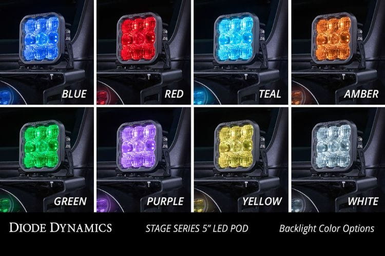 Diode Dynamics Lights SS5 White LED Pod Lights DD6769P, 5" Driving/Flood Pods Perfect for Trucks and Off Road