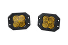 LED yellow pod lights DD6923P by Diode Dynamics feature a creative look at this clean sae driving flush mount bumper pair