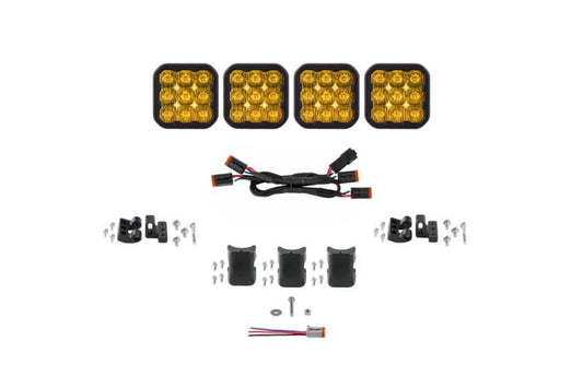 Linkable light bar DD7207 by Diode Dynamics offers an elite 25" yellow driving beam with four masterful SS5 LED Sport pods for rigs