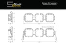 Linkable LED light bar DD6796 by Diode Dynamics features a masterful 31.5" white combo pattern with five elite Sport pods