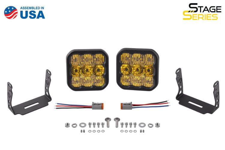 Diode Dynamics pod lights DD6777P SS5 Pro yellow 5" spot pair deliver elite precision for dark off-road treks