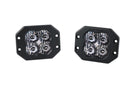 SAE driving flush mount DD6912P by Diode Dynamics features a creative clean layout for this white sport pod light bumper pair