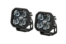 Spot beam pod light DD6861P by Diode Dynamics shows a creative, precise alignment of the intense white sport lighting pair