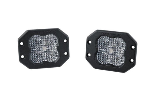 Diode Dynamics SS3 pro DD6932P features a creative layout for this clean white wide-flood flush mount bumper pod light pair