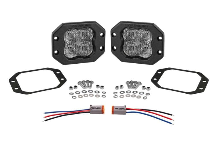 Diode Dynamics SS3 pro DD6932P features a creative layout for this clean white wide-flood flush mount bumper pod light pair