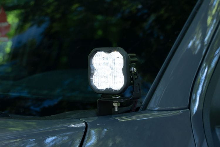 Diode Dynamics SS3 Pro SAE fog DD6876P shows a rugged white pod light unit designed for exceptional visibility on roads