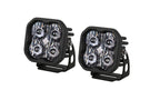 Diode Dynamics SAE driving lights DD6874P show a rugged pair of white pod light units designed for clear road visibility