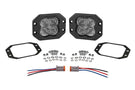Flush mount SAE fog lights DD6914P by Diode Dynamics showcase a creative flat look for this white sport street-legal pod light