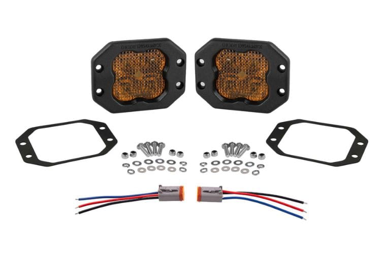 Diode Dynamics SS3 SAE fog DD6924P features a creative look at this clean yellow sport flush mount pod light pair