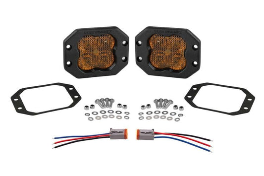 Diode Dynamics SS3 sport yellow DD6926P features a creative look at this clean yellow combo driving flush mount pod light pair 