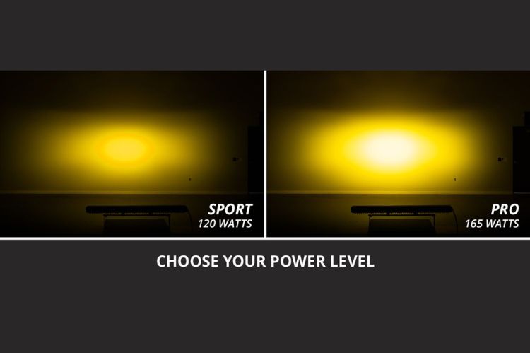 SS30 light bar DD8263 by Diode Dynamics adds a creative, narrow yellow spot beam for this professional off-road bumper mount