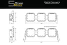 Diode Dynamics SS5 light bar DD6793 delivers intense yellow light across an 18.5" combo bar for ultimate off-road defense