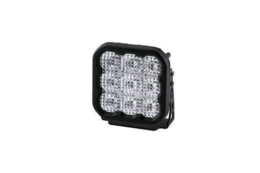 Single LED light pod DD6776S from Diode Dynamics delivers powerful 5" white pro flood lighting for superior width