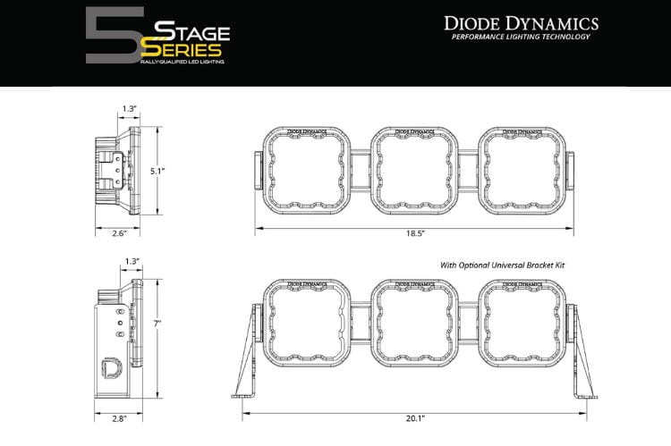 Diode Dynamics SS5 light bar DD7204 provides a powerful white driving pattern for enhanced long-distance off-road trail safety 
