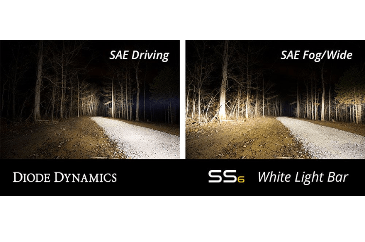 Diode Dynamics 6″ LED Light Bar Stage Series DD5014P, white single row design, providing bright and reliable driving illumination