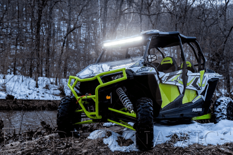 Diode Dynamics 30 LED Light Bar DD5032 Stage Series, single row white light bar with combo beam mounted on vehicle