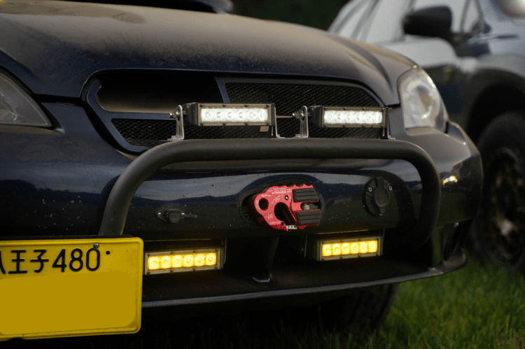 Diode dynamics light bar DD5044P, 6 LED light bar single row light bar with SAE amber fog beam, pair for truck
