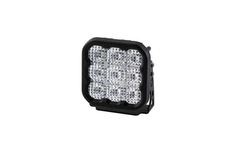 Truck flood light DD6770S by Diode Dynamics uses a 5" white sport optic to clear the darkness on any heavy-duty rig