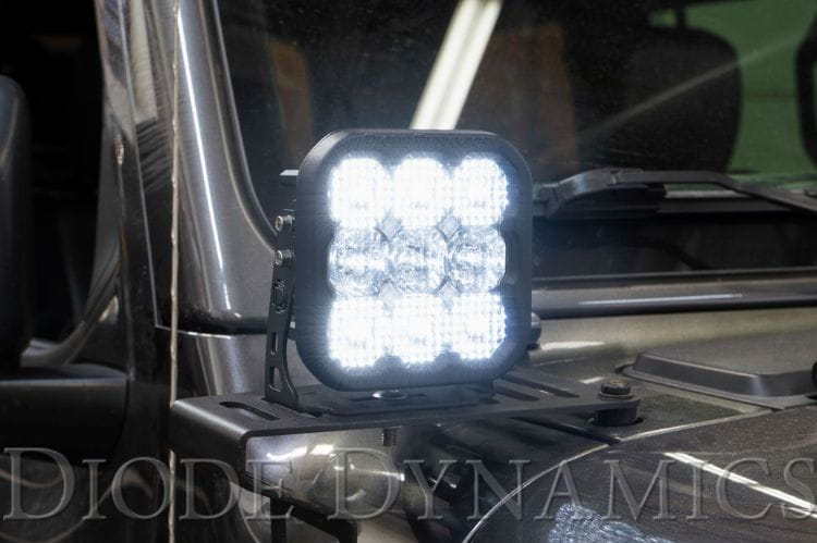 Truck flood light DD6770S by Diode Dynamics uses a 5" white sport optic to clear the darkness on any heavy-duty rig