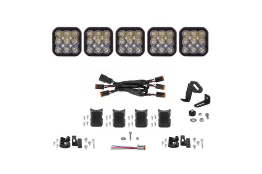 White LED light bar DD7208 by Diode Dynamics features five white Sport pods in a masterful 31.5" CrossLink driving configuration