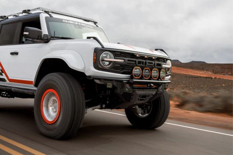 DV8 Offroad tube front bumper FBFR-02 for 2022-2026 Ford Bronco Raptor durable DV8 offroad front bumper for tough terrains