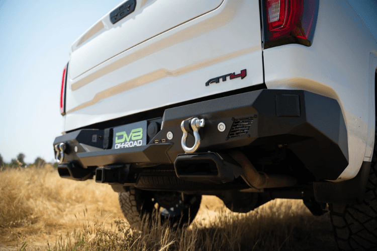 DV8 Offroad rear bumper RBCS1-03 for GMC Sierra 1500 2019–2025, heavy duty steel aftermarket bumper for off-road and replacement use