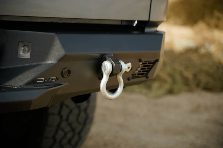 DV8 Offroad rear bumper RBCS1-03 for GMC Sierra 1500 2019–2025, heavy duty steel aftermarket bumper for off-road and replacement use
